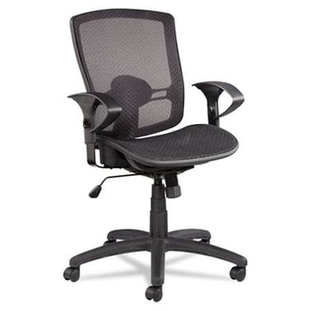 Alera Technologies Etros Series Suspension Mesh Mid-Back Synchro Tilt Chair- Mesh Back-Seat- Black ET4218